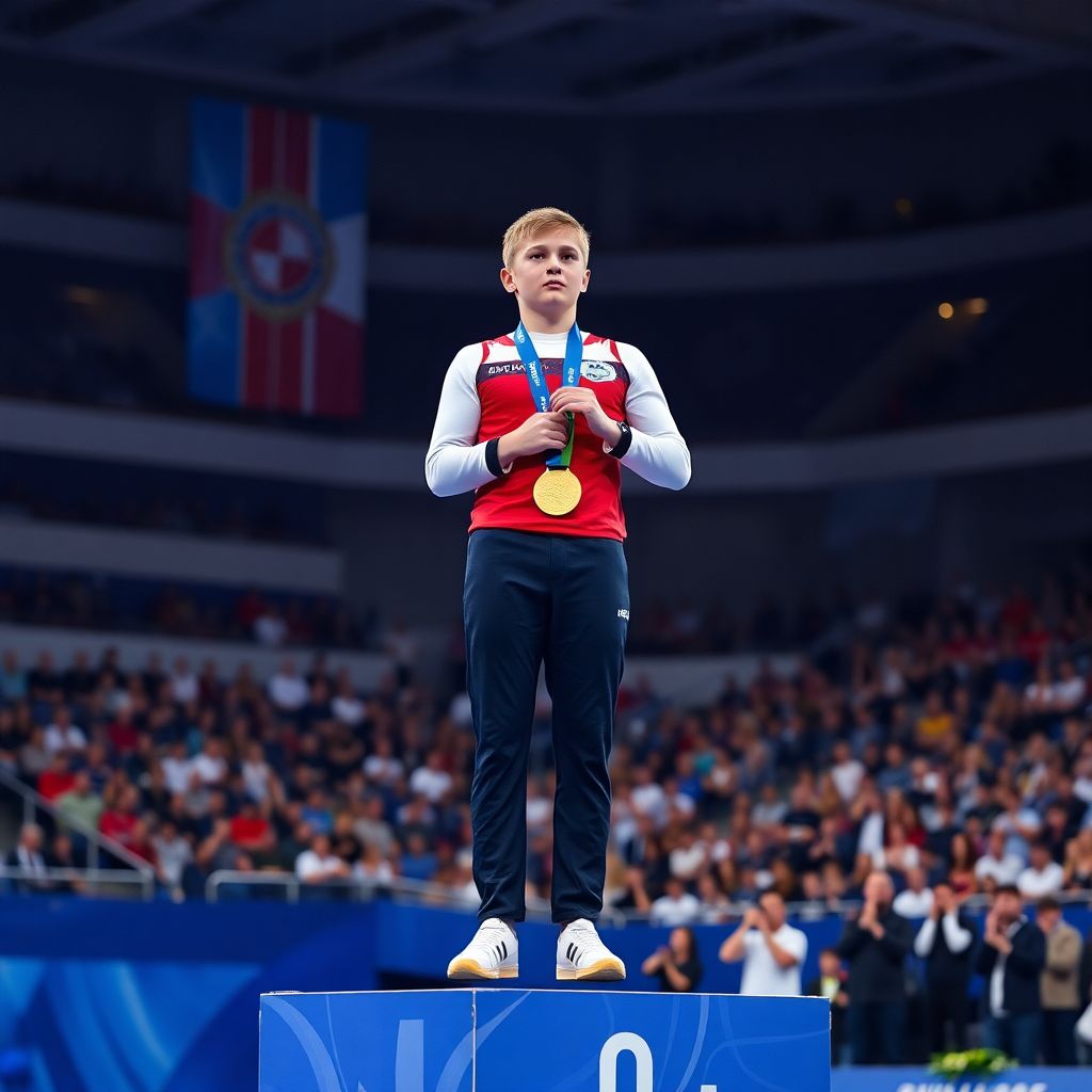 Фото: юный гимнаст Арсений Духно берет золото многоборья чемпионата России-2026 в Калуге